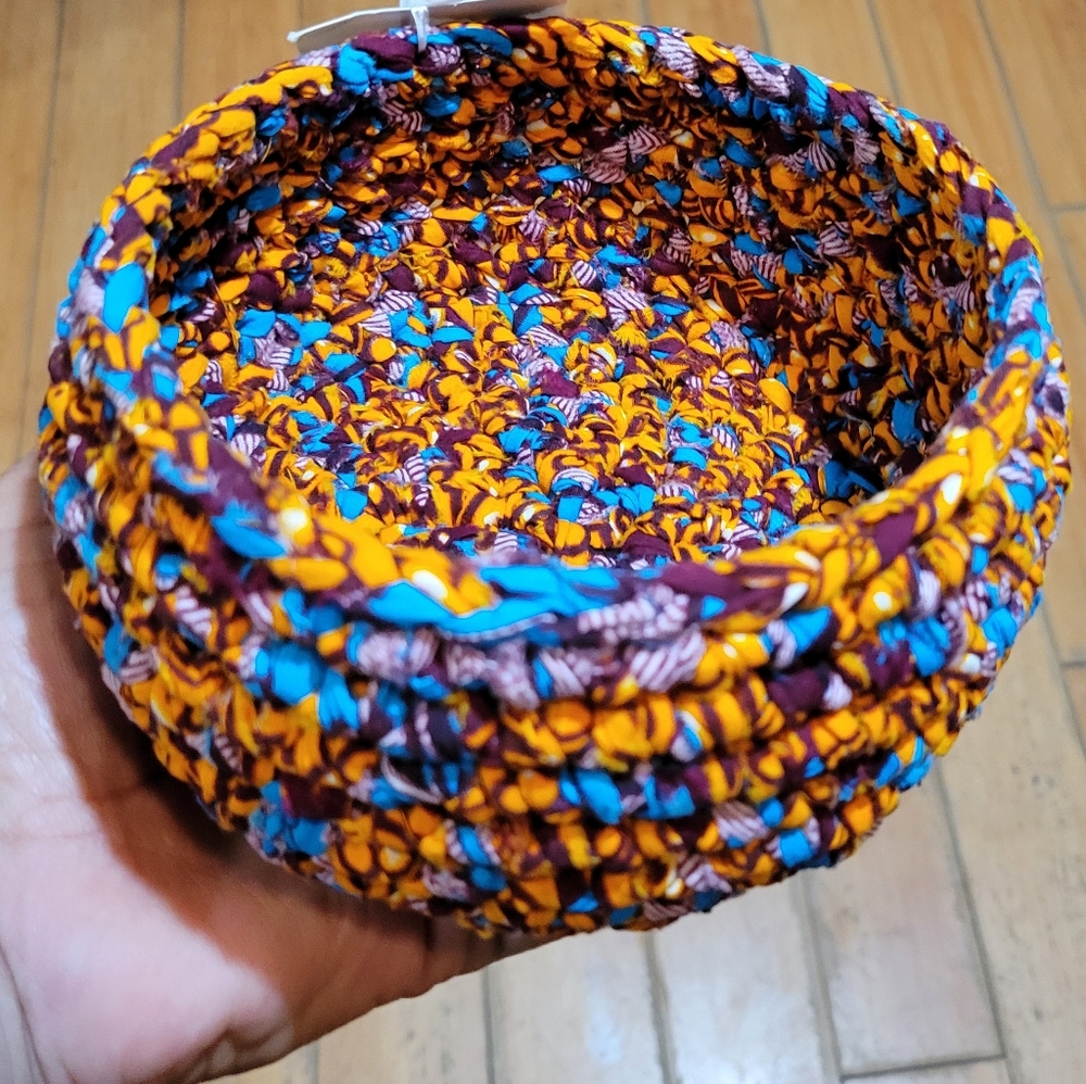 Kayoong Handmade In Senegal Medium Size Tribal Fabric Basket